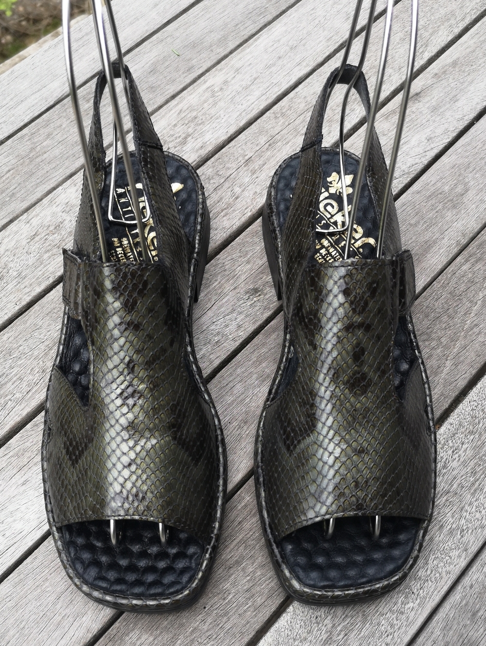 Rieker snakeskin leather sandals